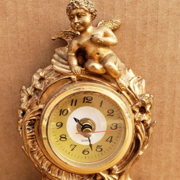 Vintage Cherub Gold Gilt Ornate Young